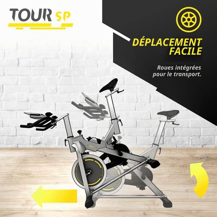 Vélo de spinning pro 25 kg - Connecté Kinomap - 30% de remise