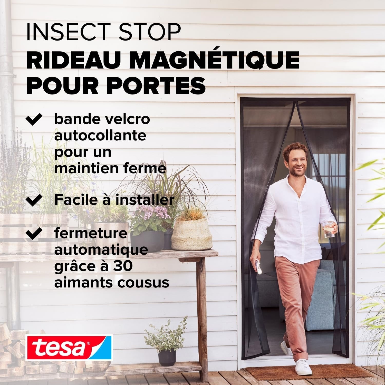 Rideau magnétique anti-insectes 210x90cm - Anthracite - 30% de remise
