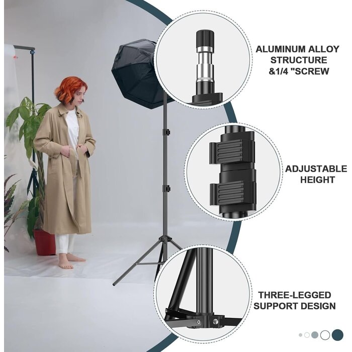 Lot de 2 trépieds studio 2,1m pour photo vidéo - 31% de remise