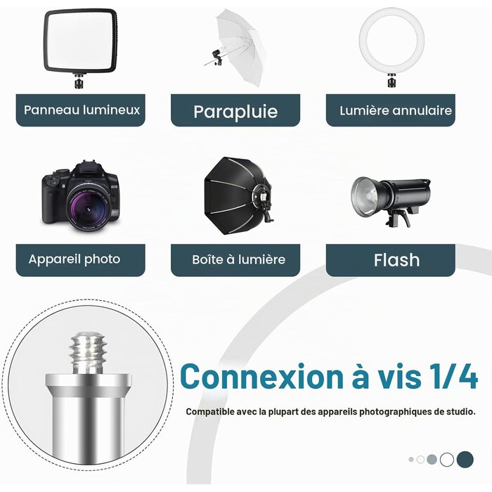 Lot de 2 trépieds studio 2,1m pour photo vidéo - 31% de remise