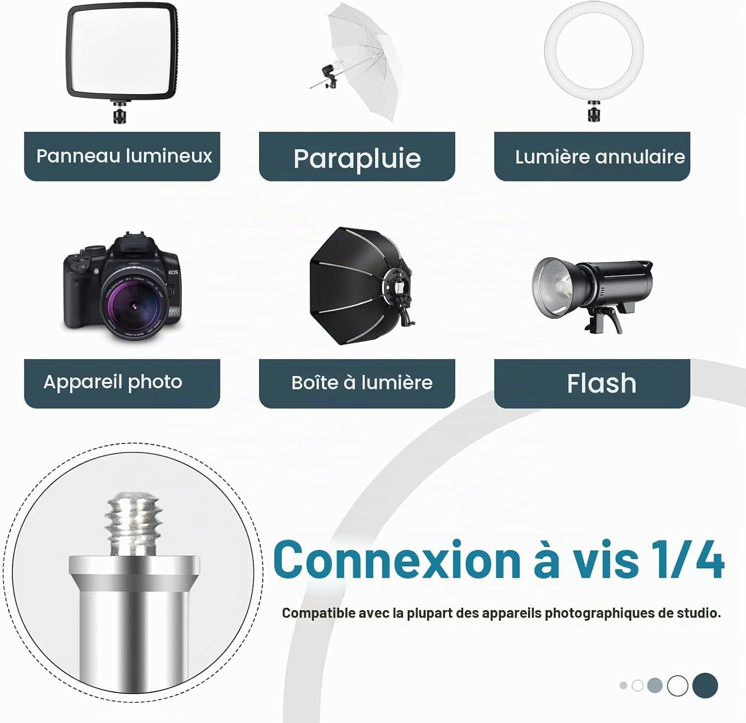Lot de 2 trépieds studio 2,1m pour photo vidéo - 31% de remise