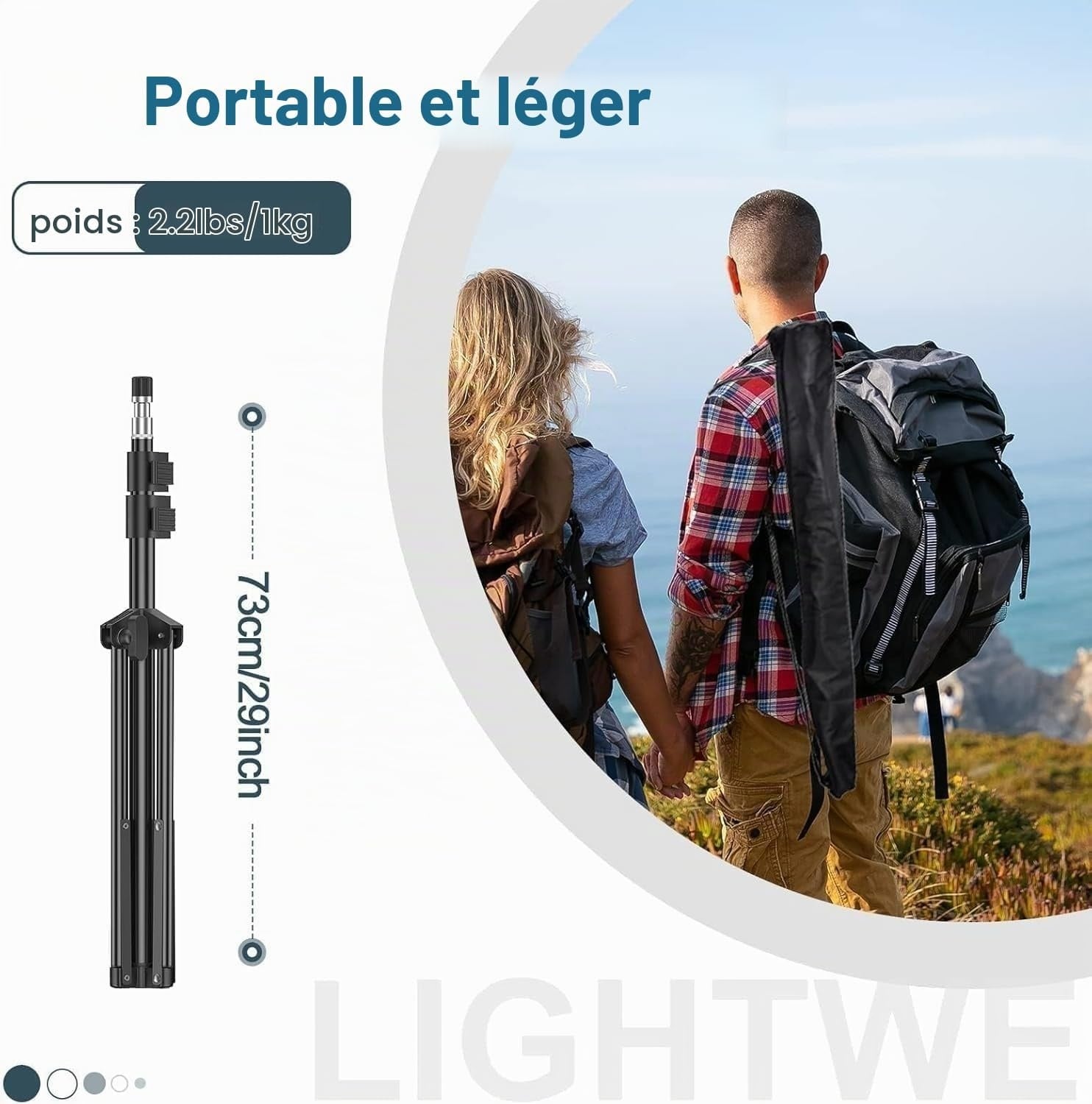 Lot de 2 trépieds studio 2,1m pour photo vidéo - 31% de remise