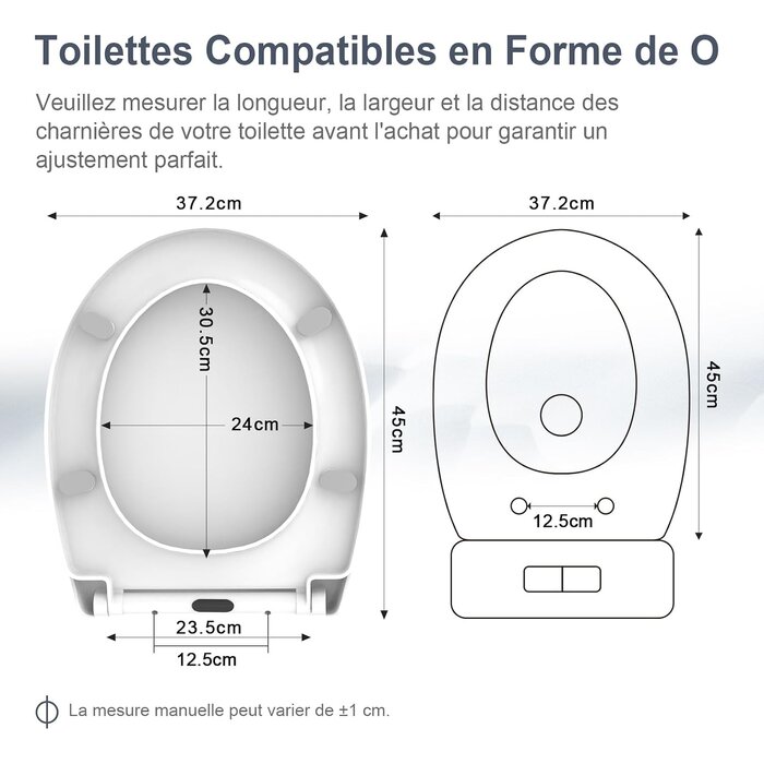 Abattant WC ovale universel, frein de chute, 32% de remise