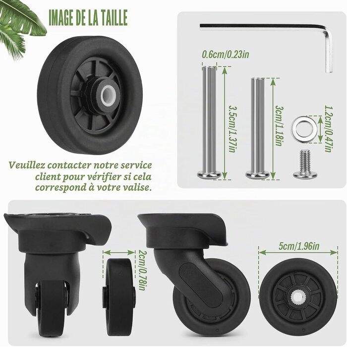 Kit 4 roues de remplacement pour valise 50mm - 29% de remise