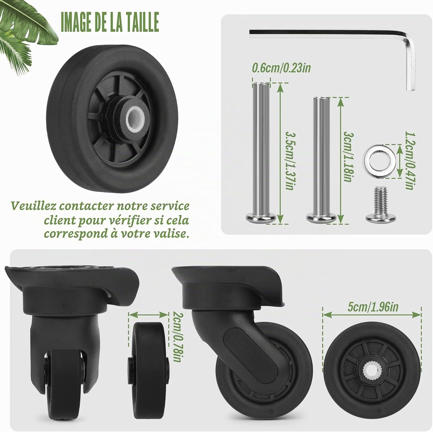 Kit 4 roues de remplacement pour valise 50mm - 29% de remise