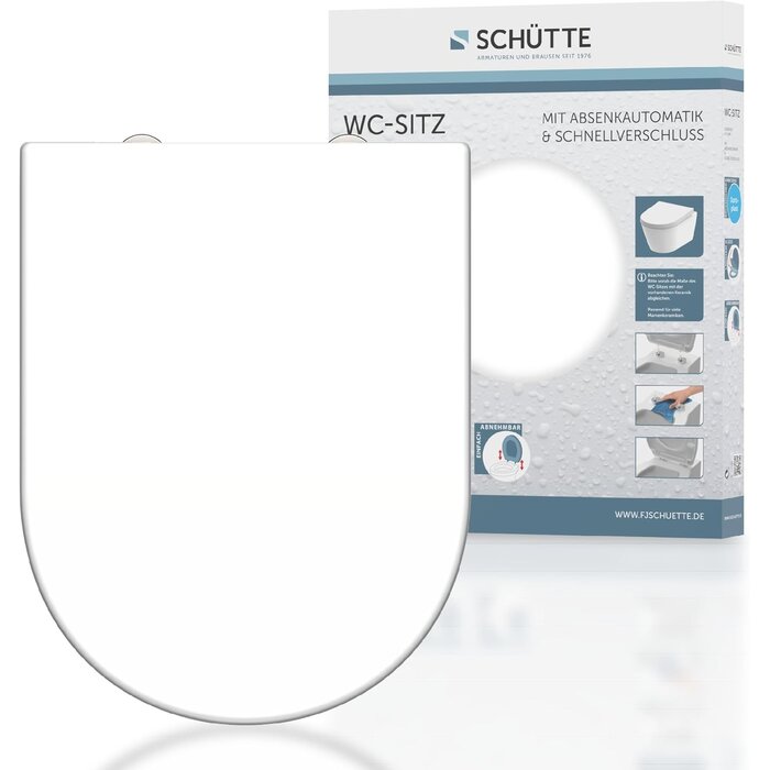 Abattant WC forme en D en duroplast | 32% de remise | Blanc 45,5x34,5 cm