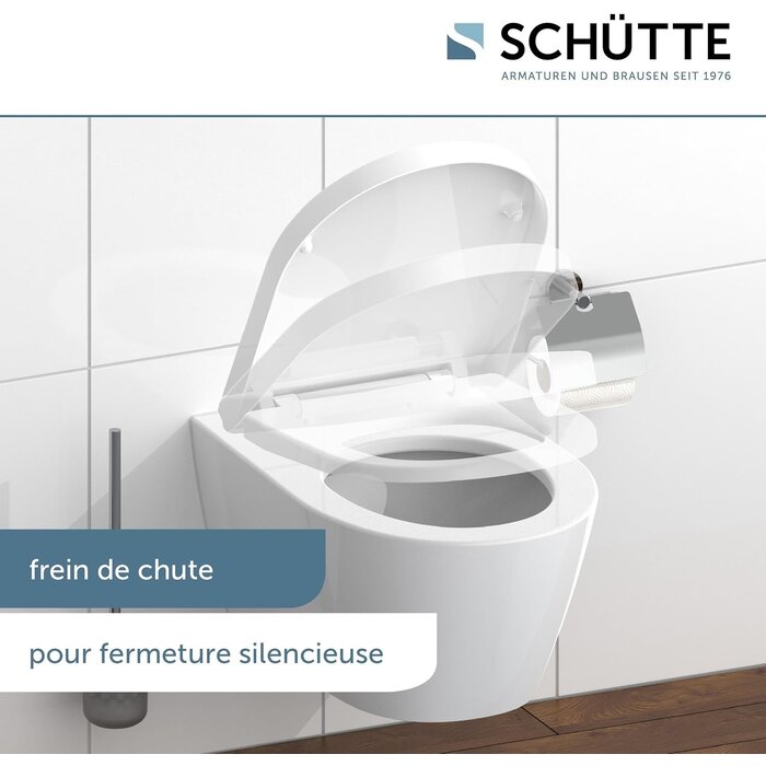 Abattant WC forme en D en duroplast | 32% de remise | Blanc 45,5x34,5 cm