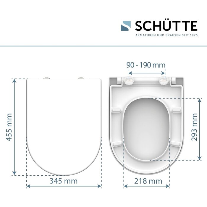 Abattant WC forme en D en duroplast | 32% de remise | Blanc 45,5x34,5 cm