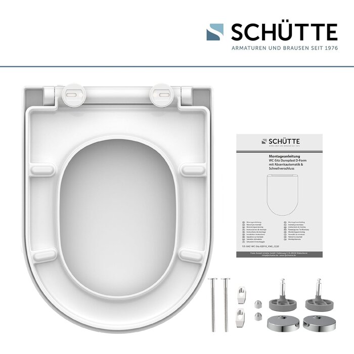 Abattant WC forme en D en duroplast | 32% de remise | Blanc 45,5x34,5 cm
