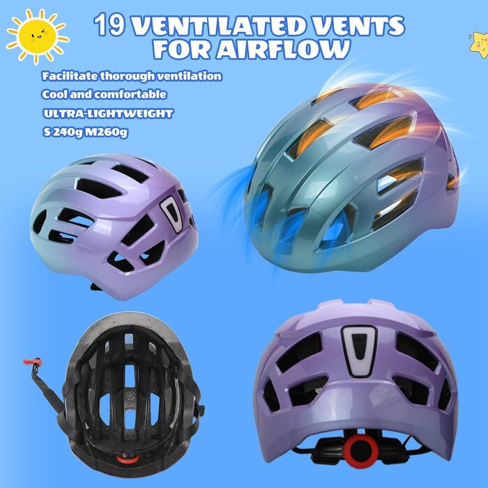 Casque de vélo enfant violet dégradé 55-58 cm - 31% de remise