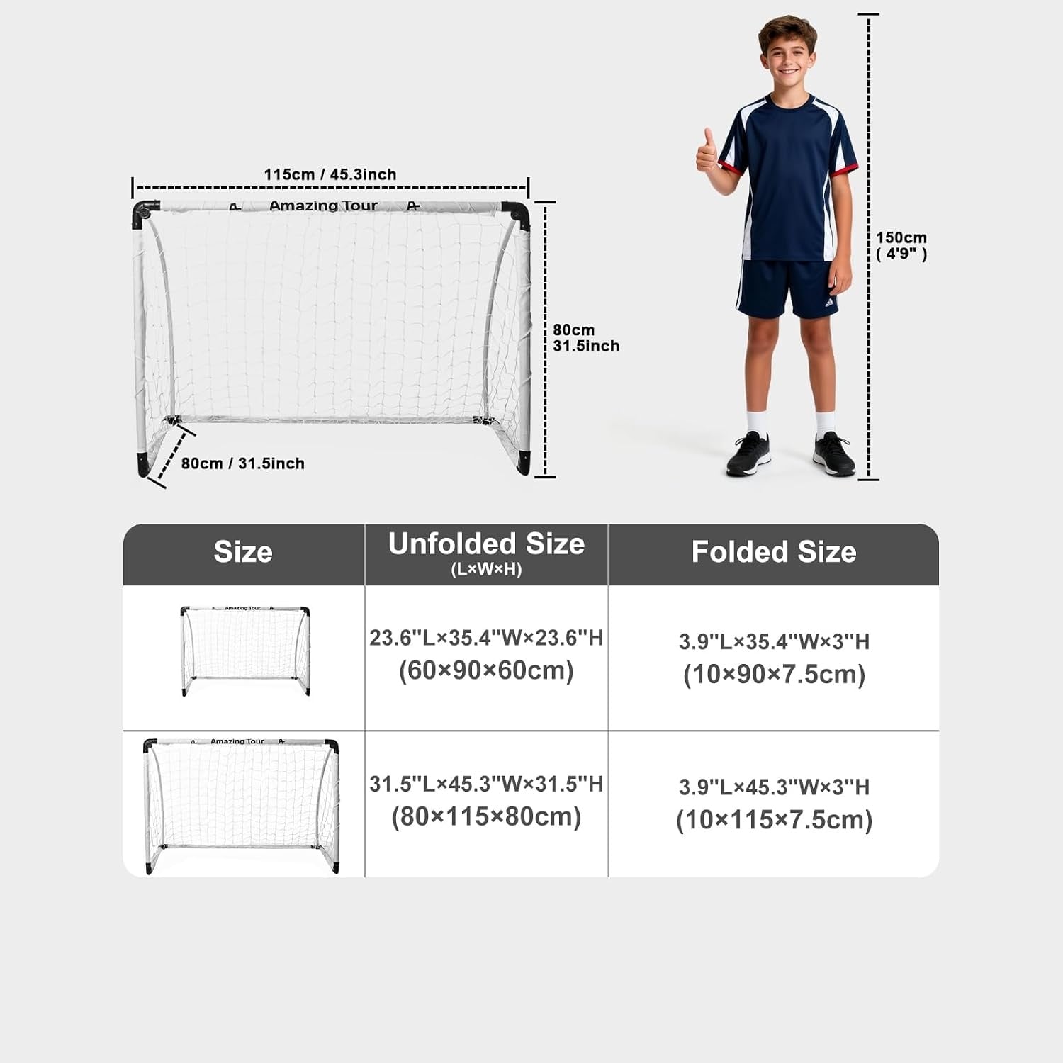 Cage de football pliable pour enfants 115x80 cm - 30% de remise
