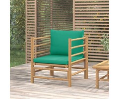 Vidaxl Banc de jardin en bambou avec coussins verts - 46% de remise