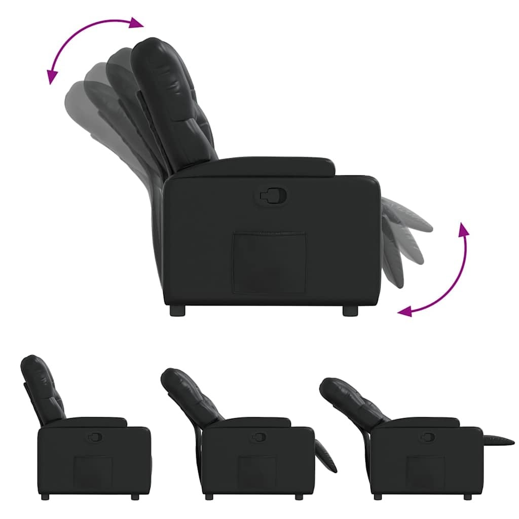 Vidaxl Fauteuil inclinable en similicuir noir - 35% de remise