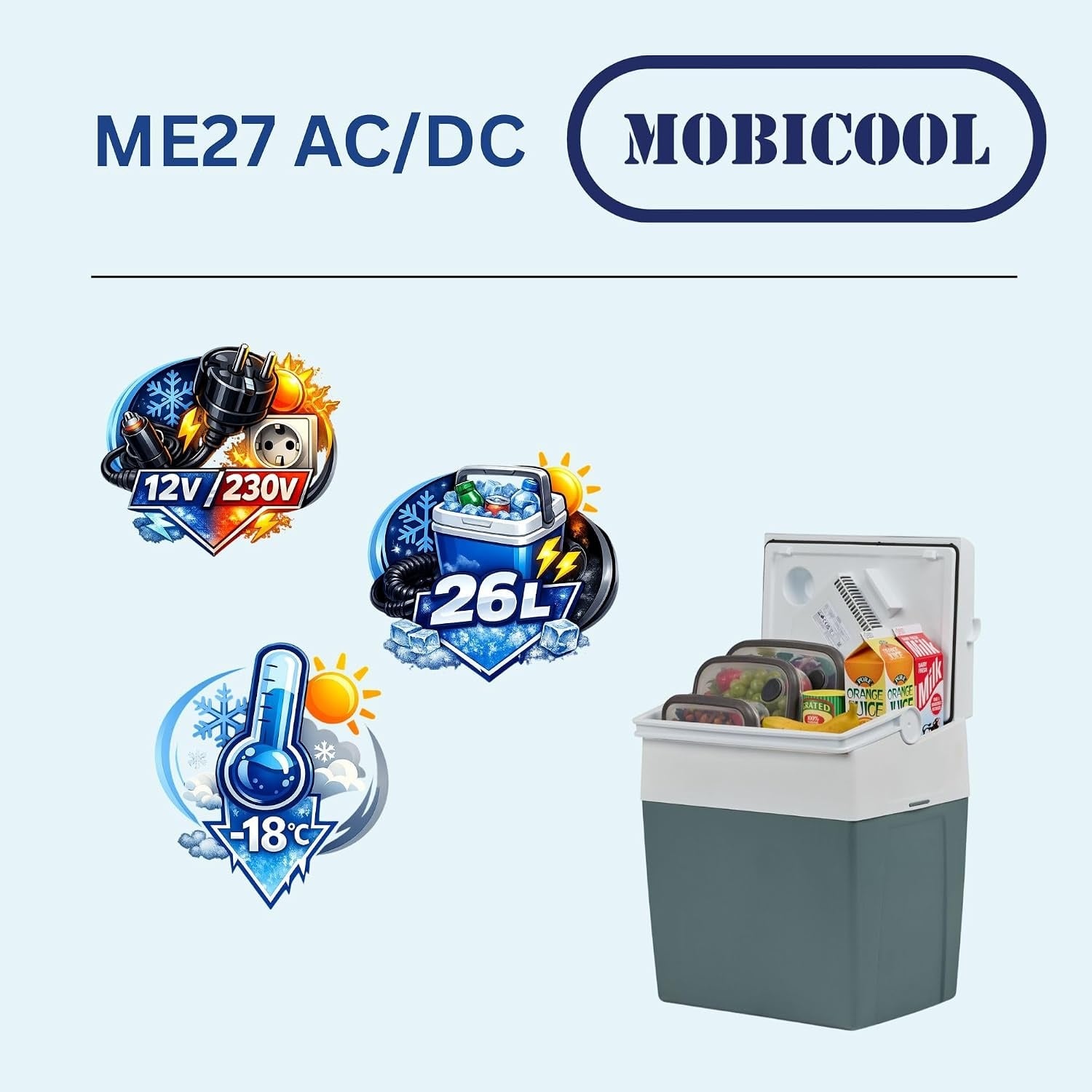 Glacière électrique 26L - 12V/230V - Bleu - 34% de remise