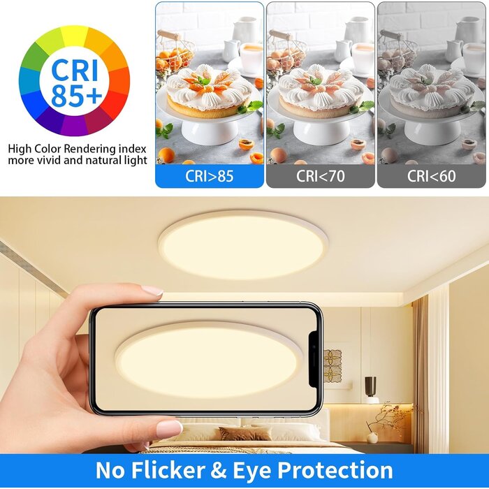 Plafonnier LED ultra-plat 59cm 52W - 33% de remise - Blanc