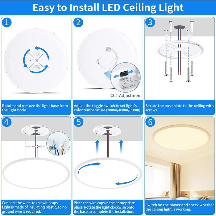 Plafonnier LED ultra-plat 59cm 52W - 33% de remise - Blanc