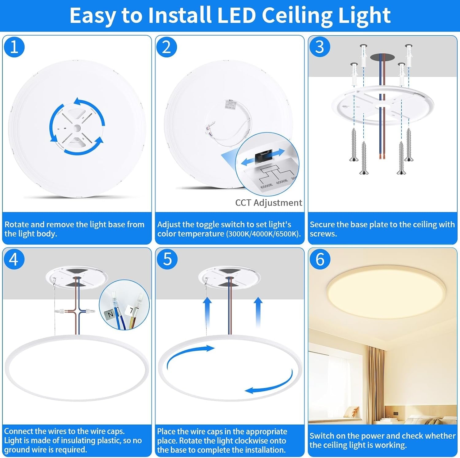 Plafonnier LED ultra-plat 59cm 52W - 33% de remise - Blanc