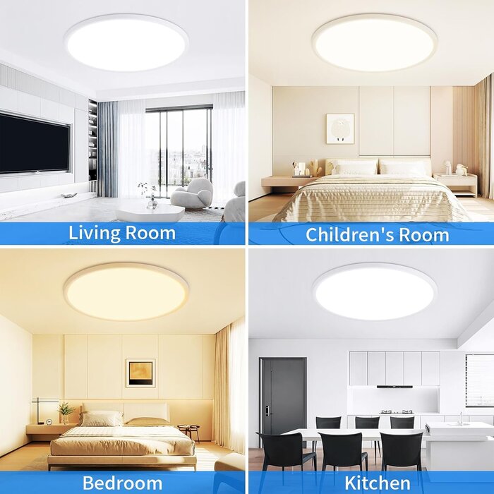Plafonnier LED ultra-plat 59cm 52W - 33% de remise - Blanc