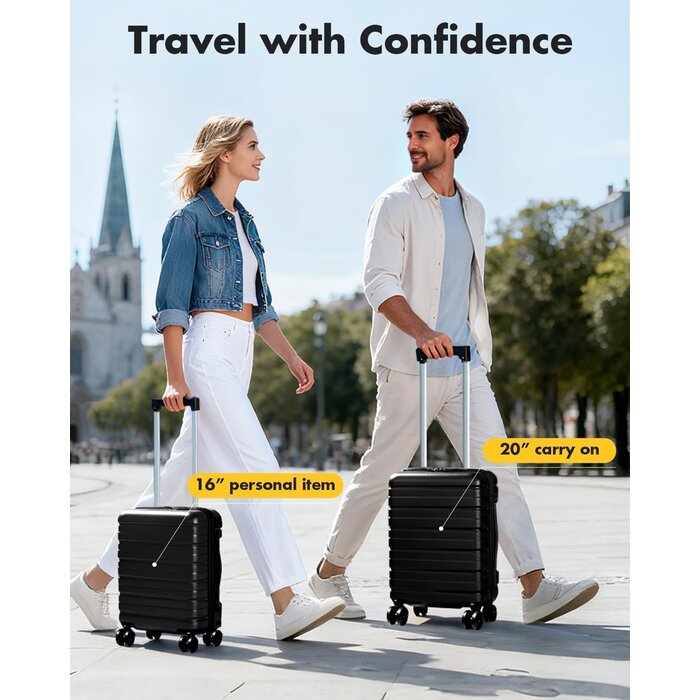 Valise cabine 16 pouces sous siège TSA - Noire - 32% de remise