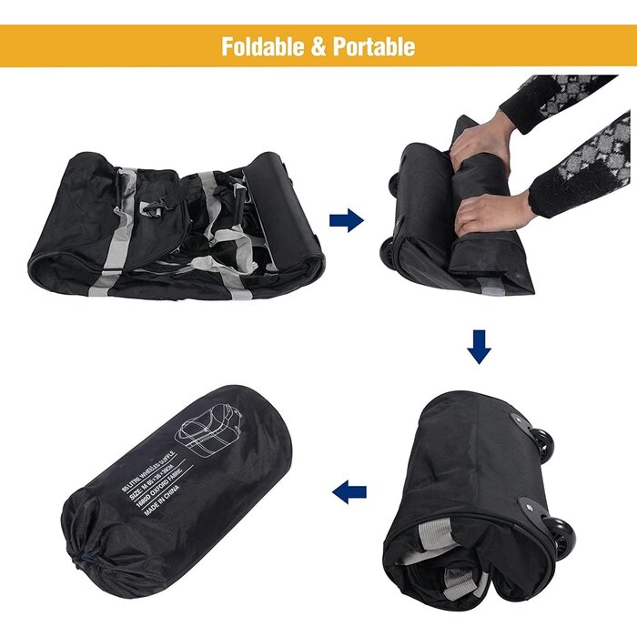 Sac de voyage pliable à roulettes 85L Zwart grijs taille M - 32% de remise