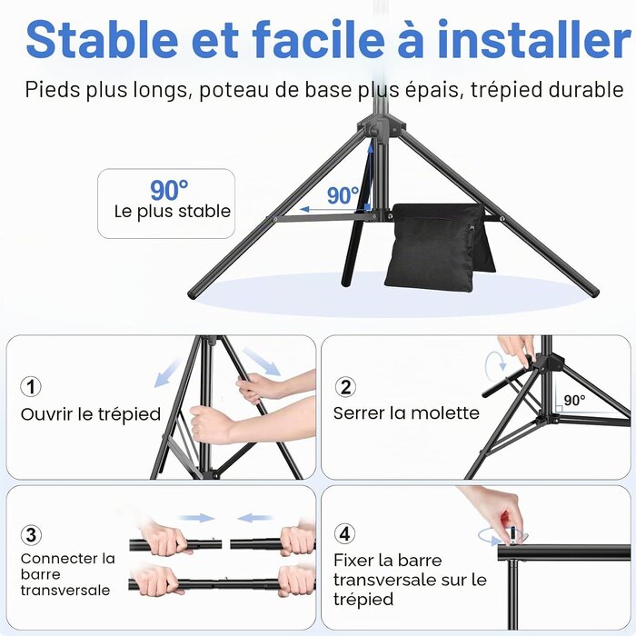 Support de fond studio 3x3m - Aluminium réglable - 34% de remise