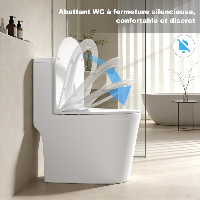 Abattant WC forme D en duroplast avec frein de chute - 32% de remise