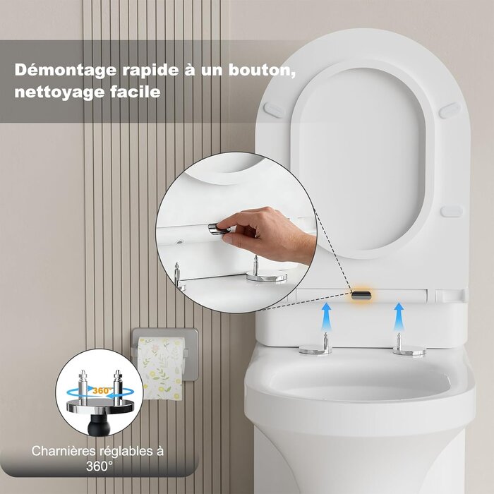 Abattant WC forme D en duroplast avec frein de chute - 32% de remise
