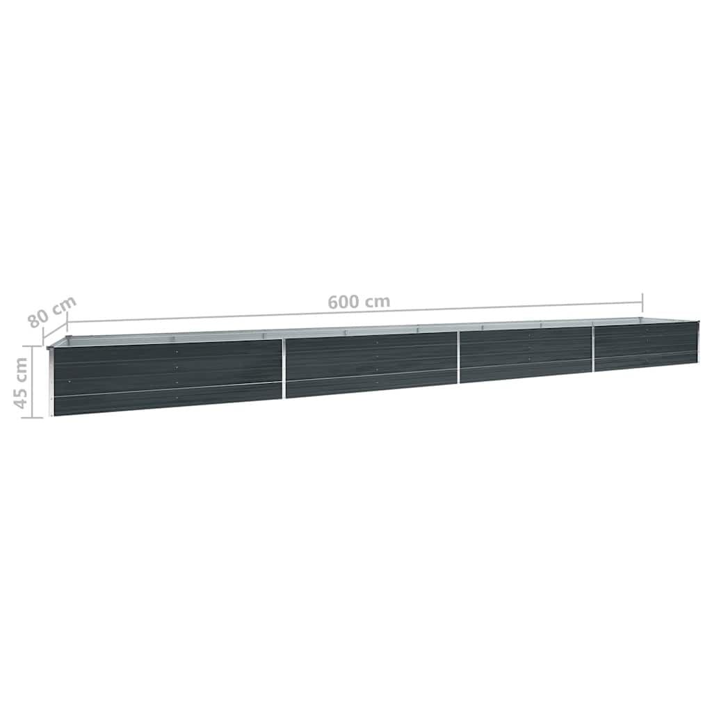 Vidaxl Grande jardinière en acier galvanisé anthracite - 600 cm - 34% de remise
