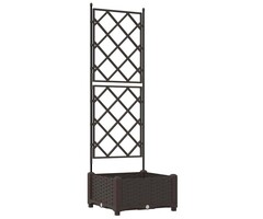 Vidaxl Bac à fleurs avec treillis 3 pièces 120cm - Noir - 46% de remise