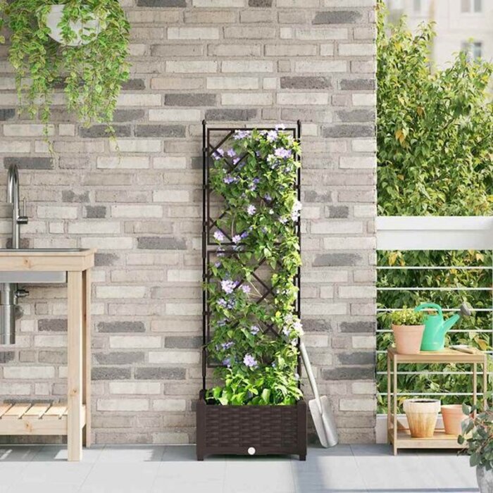 Vidaxl Bac à fleurs avec treillis - 120x40x143 cm - 3 pièces - 34% de remise