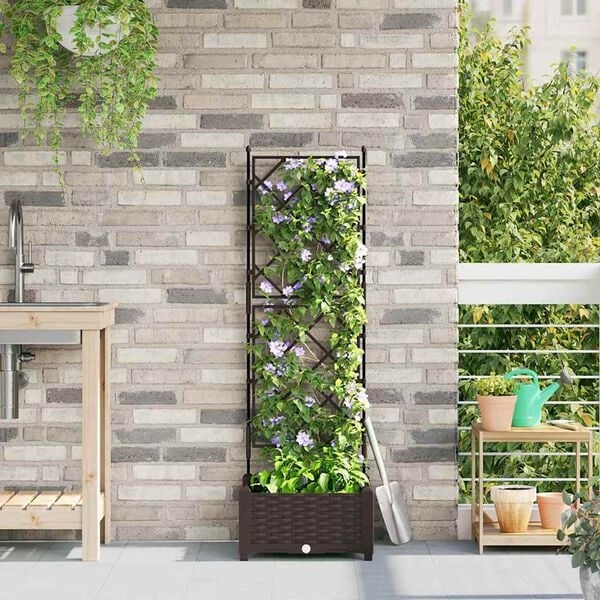 Vidaxl Bac à fleurs avec treillis - 120x40x143 cm - 3 pièces - 34% de remise