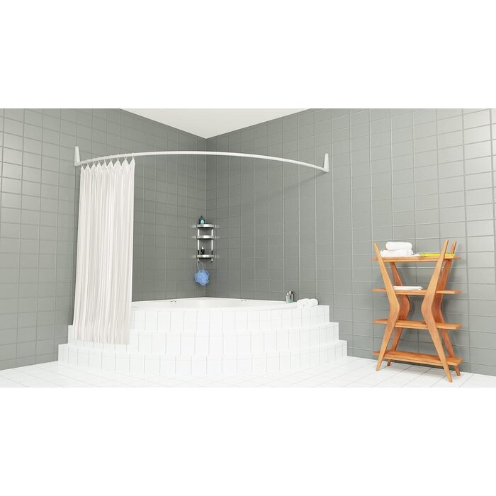 Tringle à rideau de douche d'angle 140x140 cm - Blanc - 33% de remise