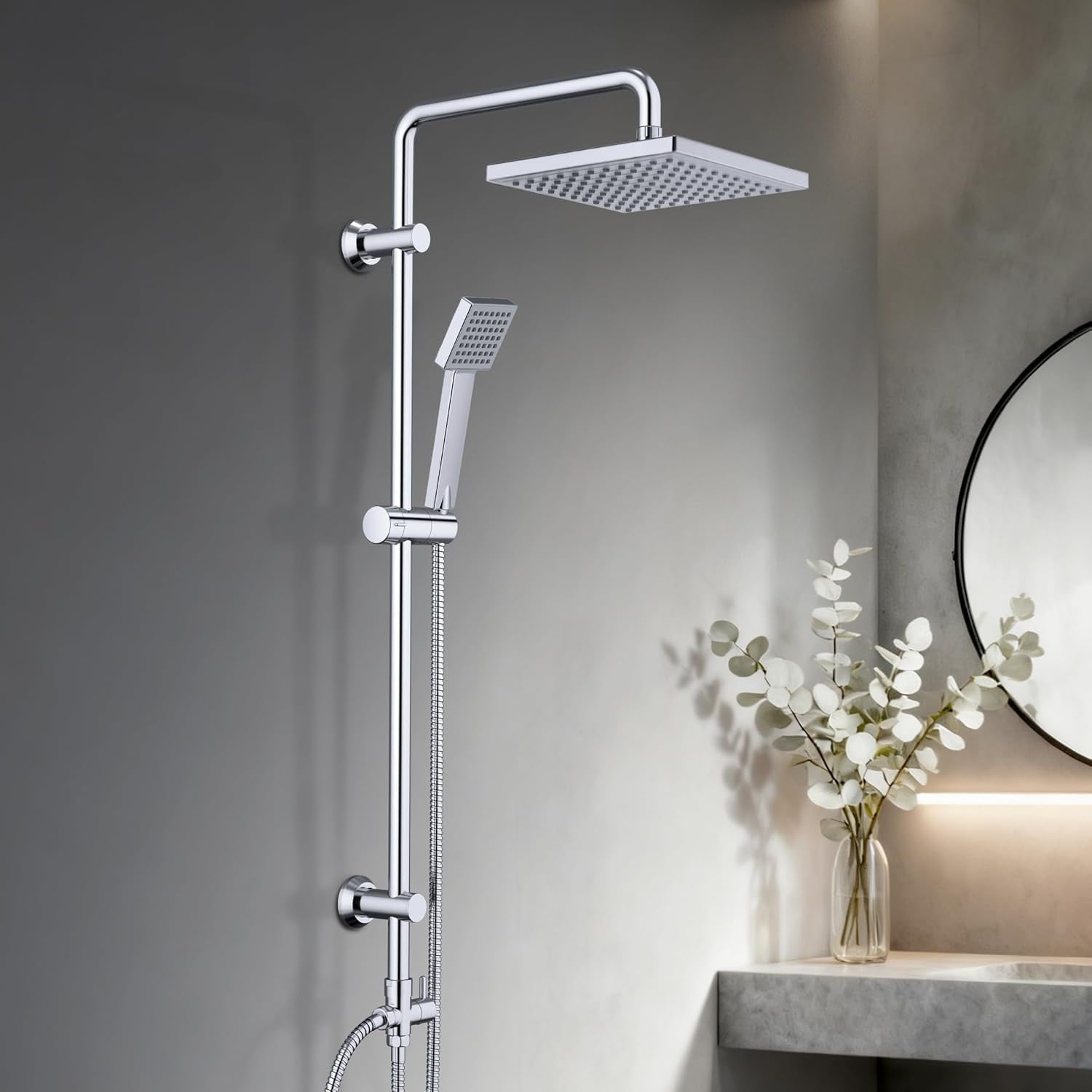 Colonne de douche hydromassante chromée 20x20cm - 33% de remise