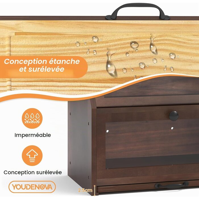 Boîte à pain en bois avec planche intégrée - 33% de remise