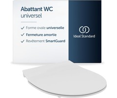 Abattant WC universel blanc avec frein de chute - 44% de remise