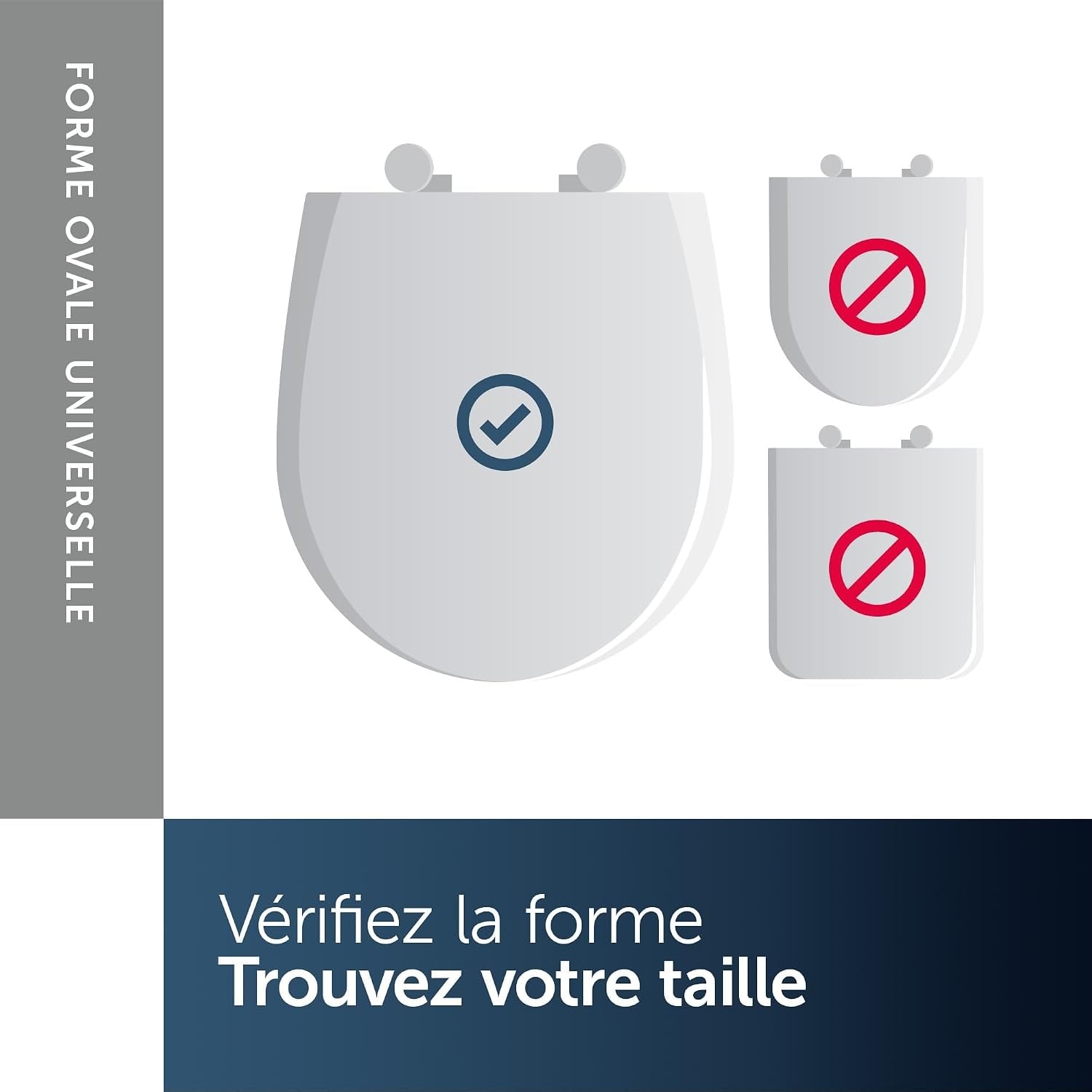 Abattant WC universel ovale frein de chute - Blanc - 32% de remise