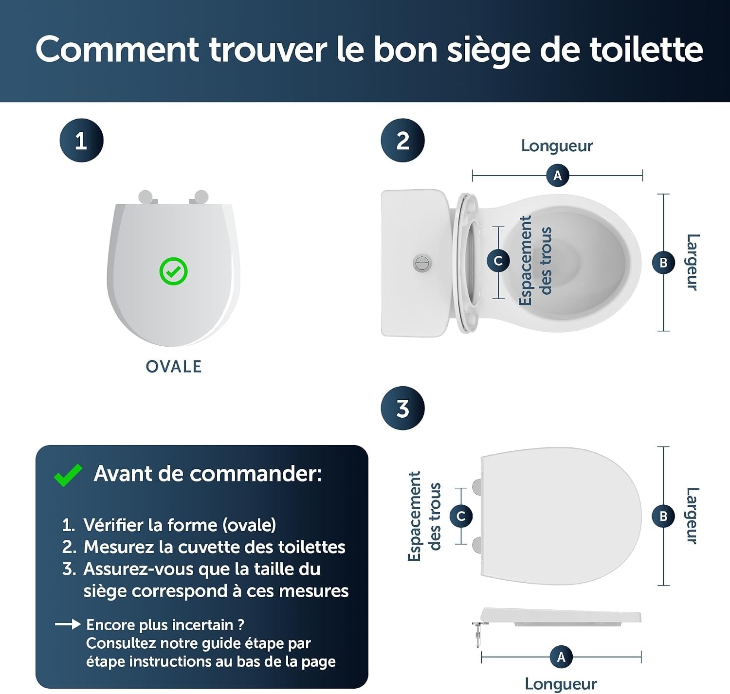 Abattant WC universel ovale frein de chute - Blanc - 32% de remise