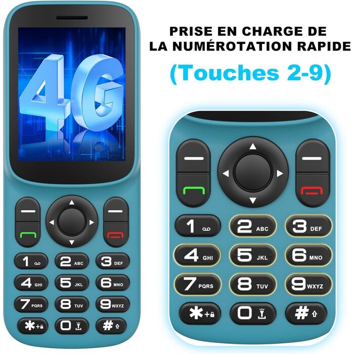 Téléphone Senior 4G Bleu/Noir - 32% de remise