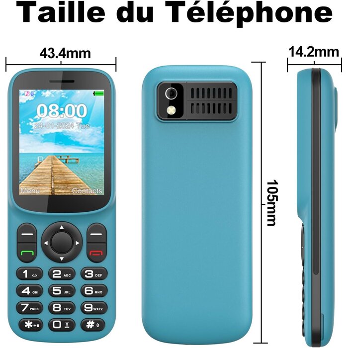 Téléphone Senior 4G Bleu/Noir - 32% de remise