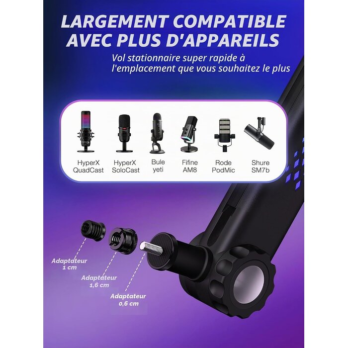Bras de micro articulé RGB, taille M, noir - 34% de remise