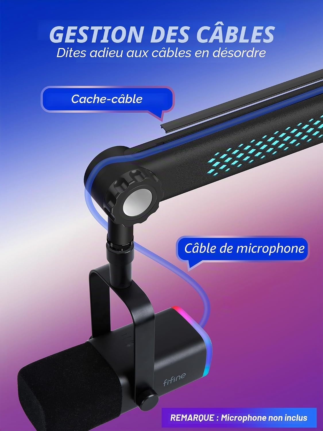Bras de micro articulé RGB, taille M, noir - 34% de remise