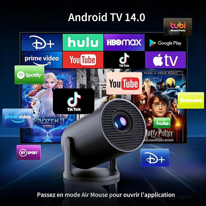 Yoton Mini projecteur LED portable WiFi 6 - 33% de remise - Noir