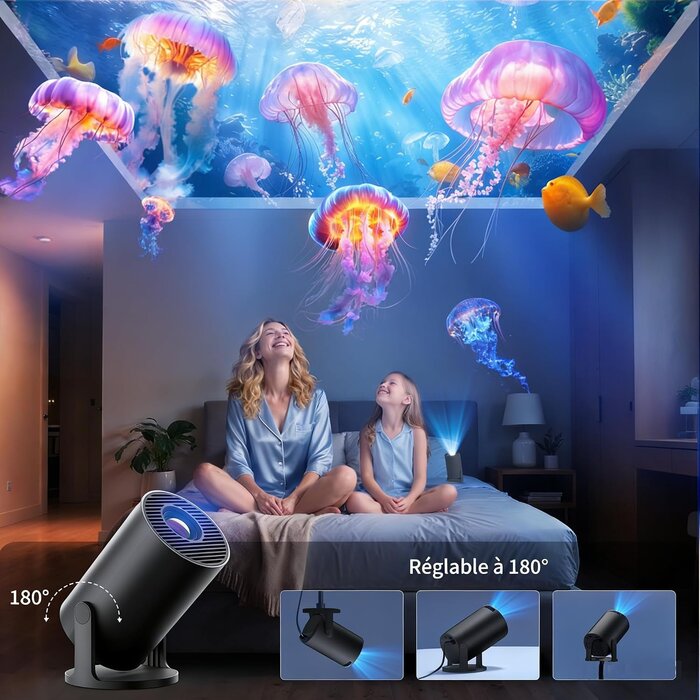 Yoton Mini projecteur LED portable WiFi 6 - 33% de remise - Noir