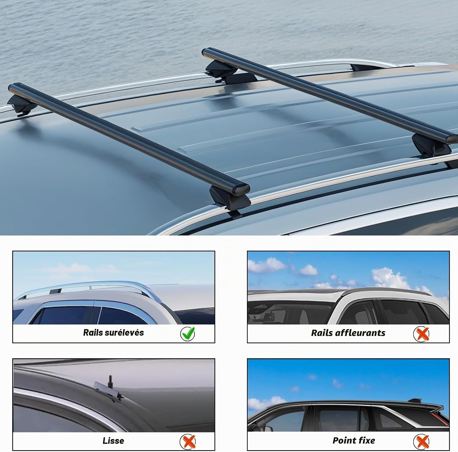 Barres de toit universelles 135 cm pour SUV - 32% de remise