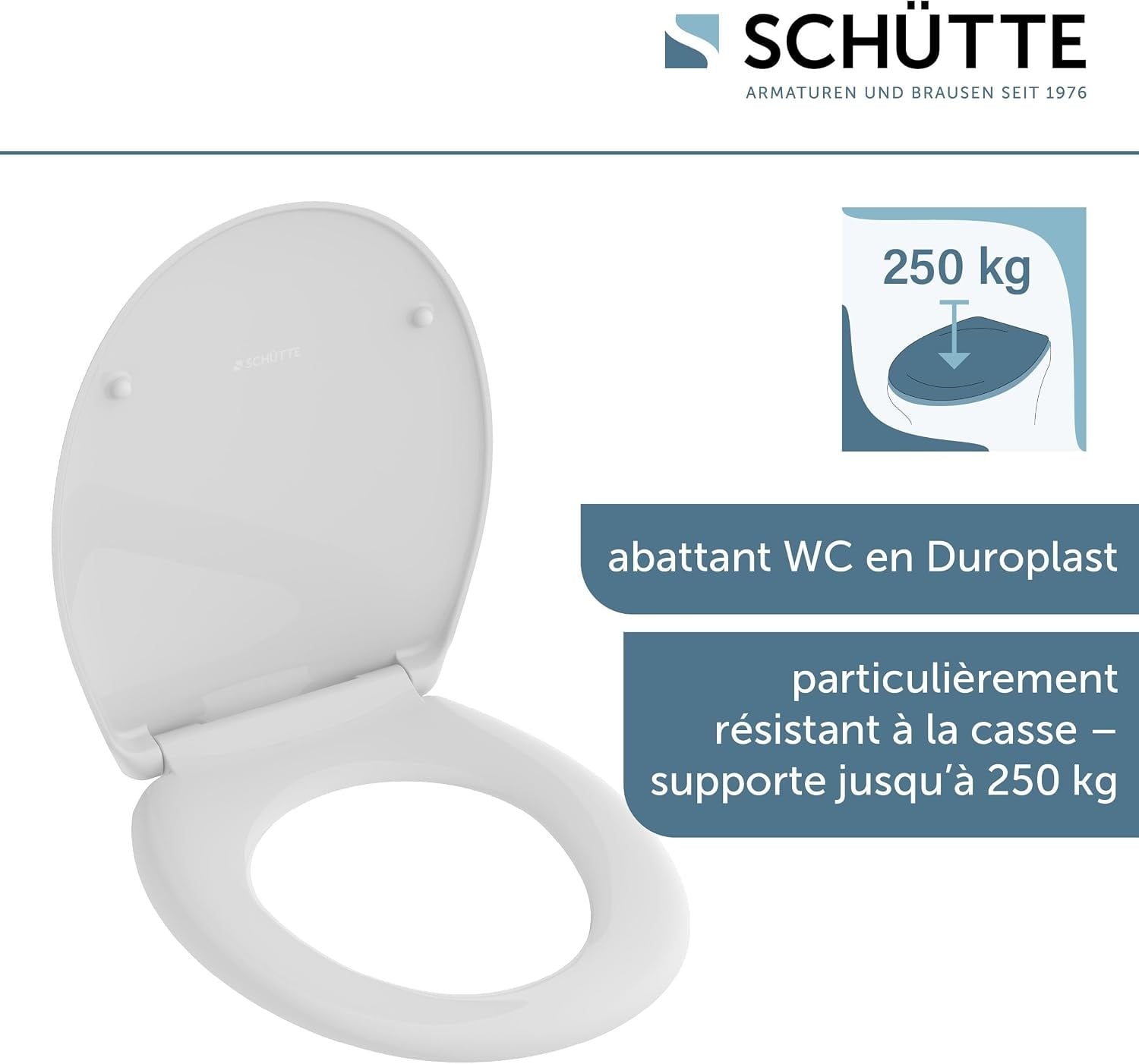 Abattant WC universel Duroplast avec frein de chute - 30% de remise