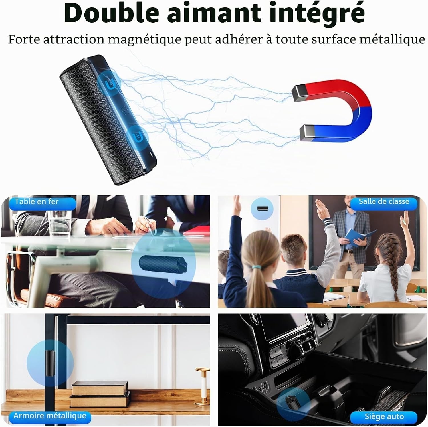 Enregistreur vocal magnétique 64 Go Zwart Taille S - 33% de remise