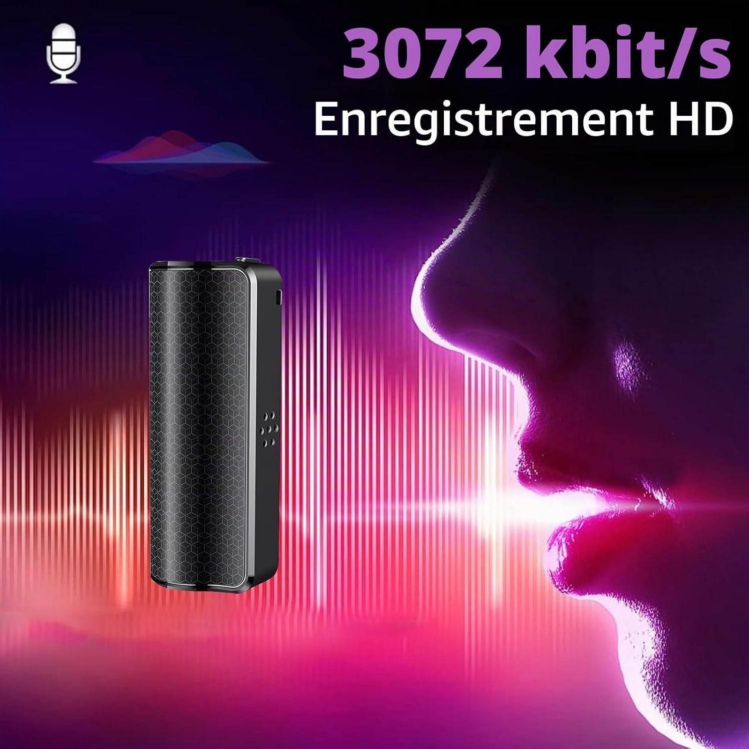 Enregistreur vocal magnétique 64 Go Zwart Taille S - 33% de remise