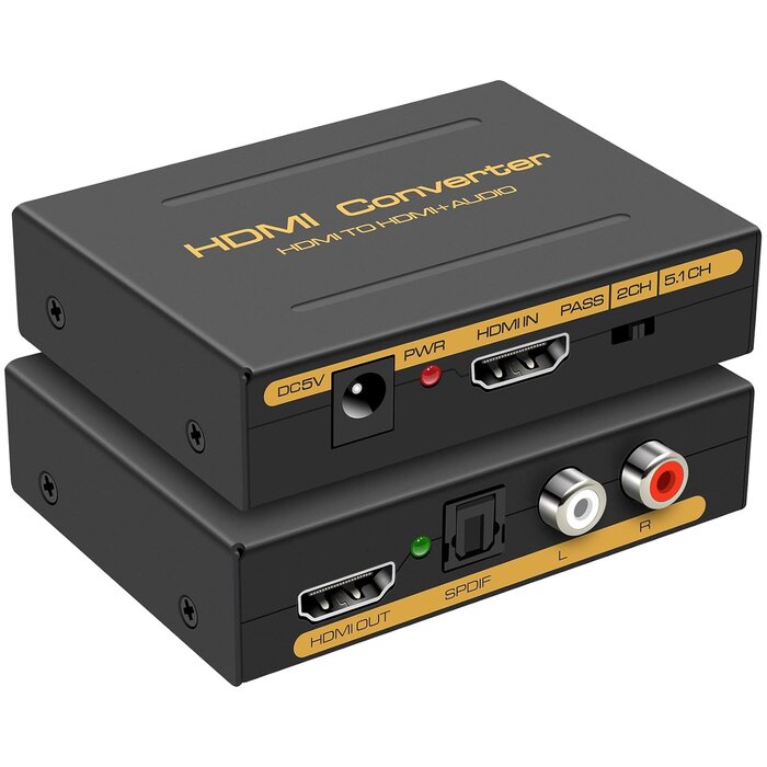 Extracteur audio HDMI 4K 30Hz vers SPDIF et RCA Noir - 30% de remise