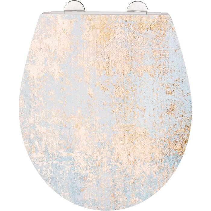Abattant WC Bleu et Or - 32% de remise - Duroplast Antibactérien - 38x44,5 cm