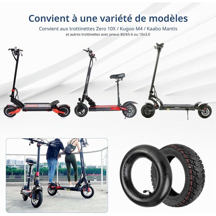 Jeu de 2 pneus tout-terrain 255x80 pour trottinette - 33% de remise